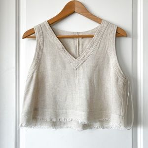 Linen Blend Cropped Tank